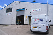 A exterior photo of the Teasdale Karomed factory