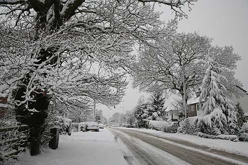 Robin Berriman's winning entry in the WCC photo competition entitled Moor Lane in the Snow 
