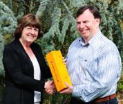 Mr Robin Berriman receiving his prize from WCC Secretary Helen Buszard.