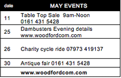 Woodford Centre and War Memorial Hall diary dates for May 2013
