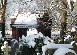A snow view of Christ Church Woodford, Cheshire taken by John Knowles
