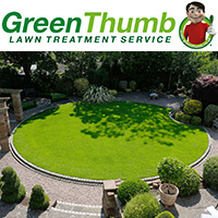GreenThumb logo and treated lawn