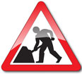 Roadworks sign