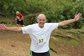 A runner competing in the Woodford 10K run