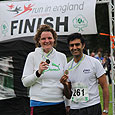 Runners at the finish of the Woodford 10K run