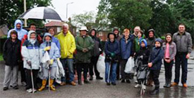 A photograph of Woodford Residents who took part in the Clean Up Woodford Day