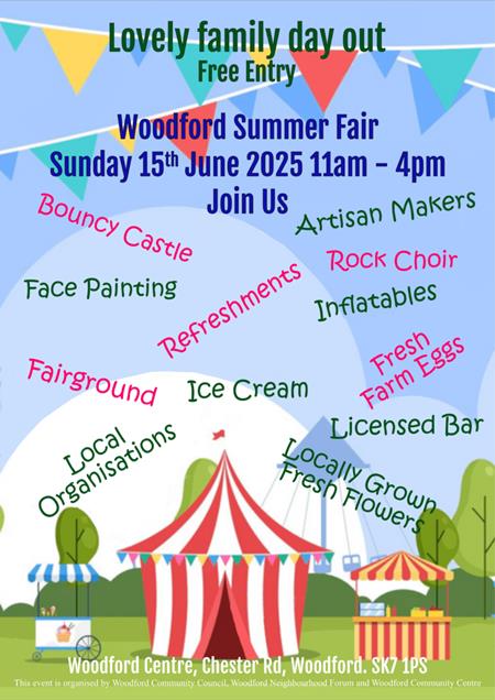 Woodford Summer Fair at Woodford Community Centre Sunday 15th June 2025